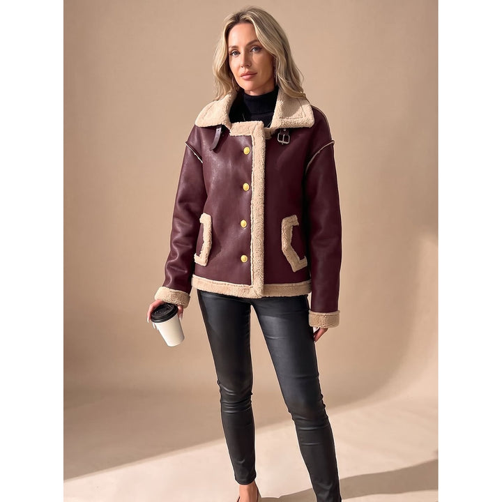 Women's Faux Leather Jacket, front view 3