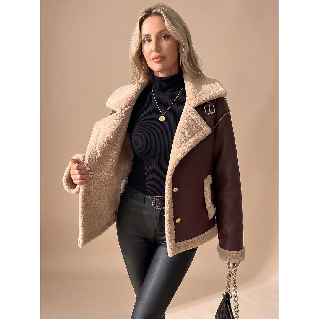 Women's Faux Leather Jacket, front view 4