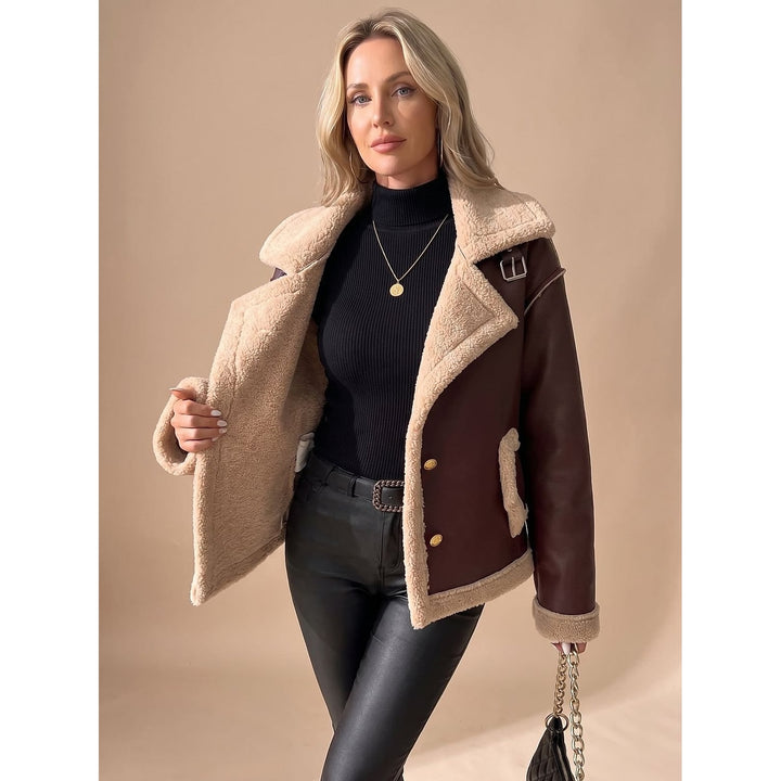 Women's Faux Leather Jacket, front view 4