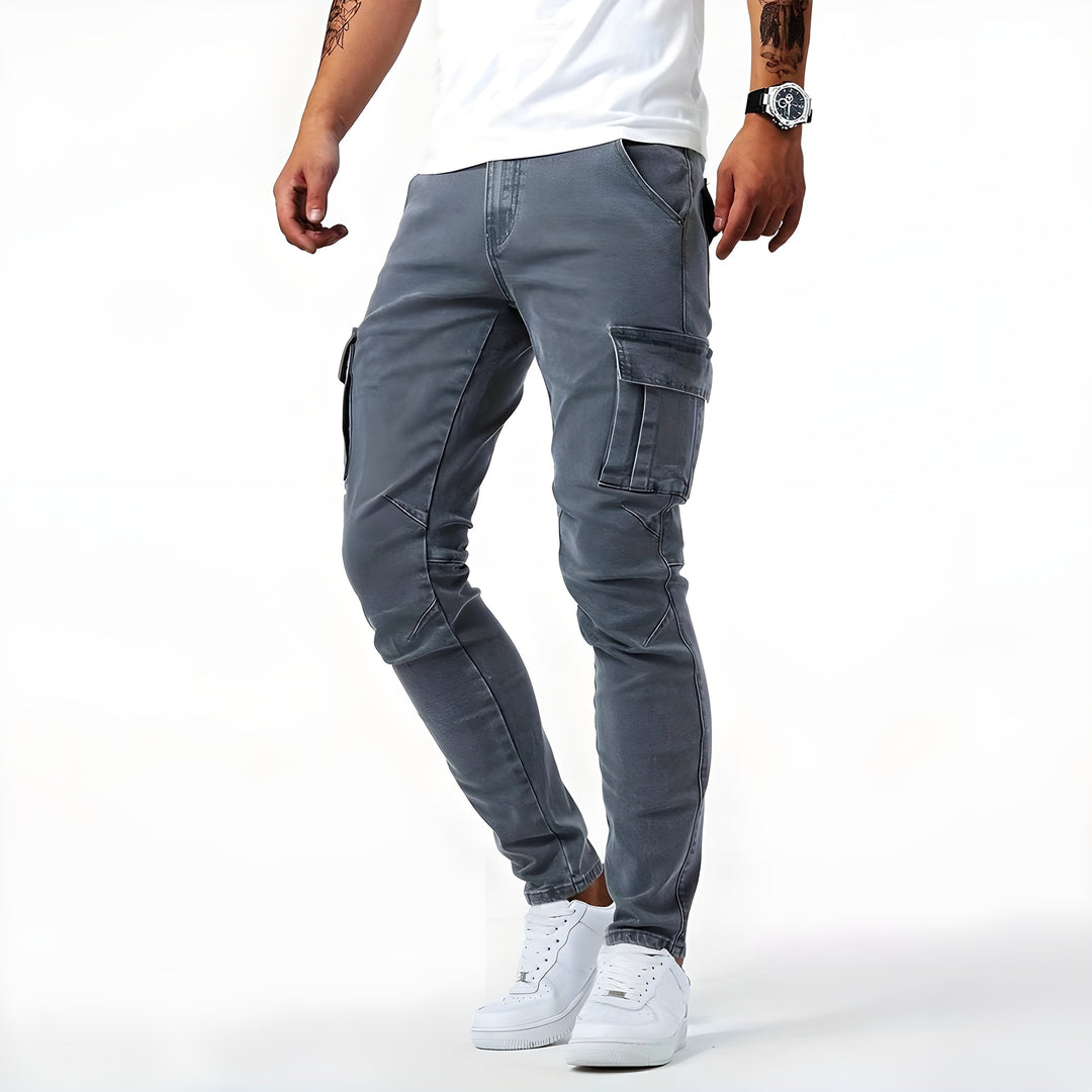 Men’s Cargo Pants in Gray, front view