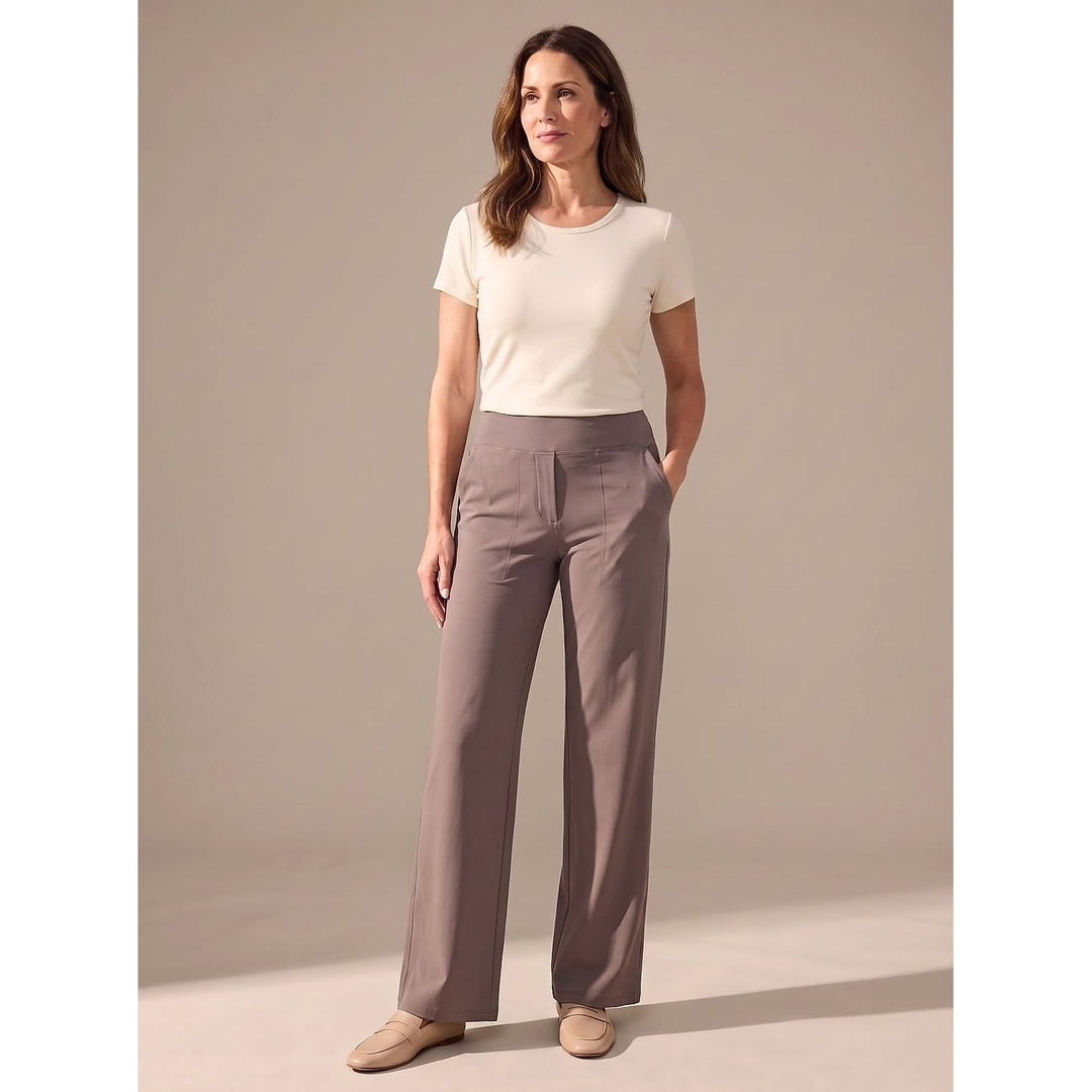 Women's High Waisted Wide Leg Pants, detail view