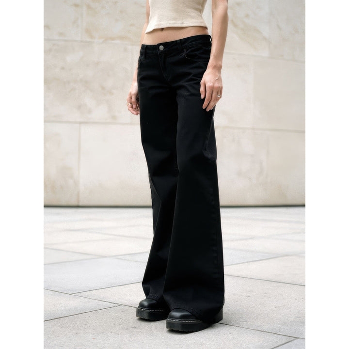 Women's Black Flare Jeans, front view