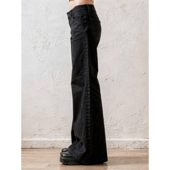 Women's Black Flare Jeans, side view