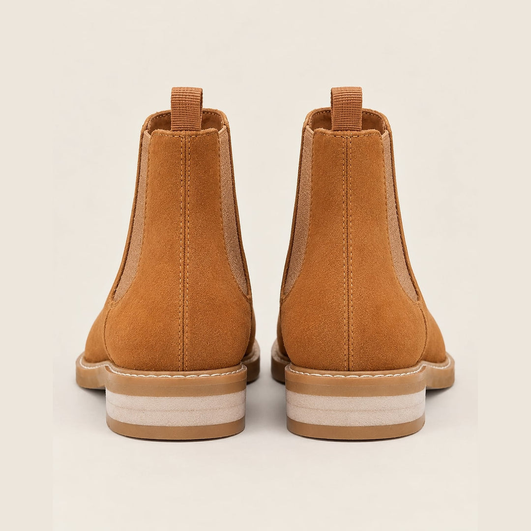 Men's Block Heel Chelsea Boots, back view