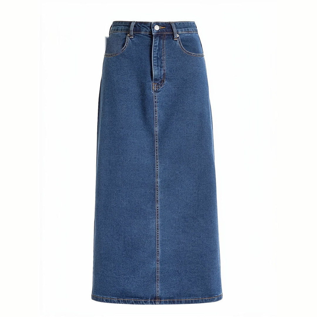 Women's Denim Maxi Skirt, front view