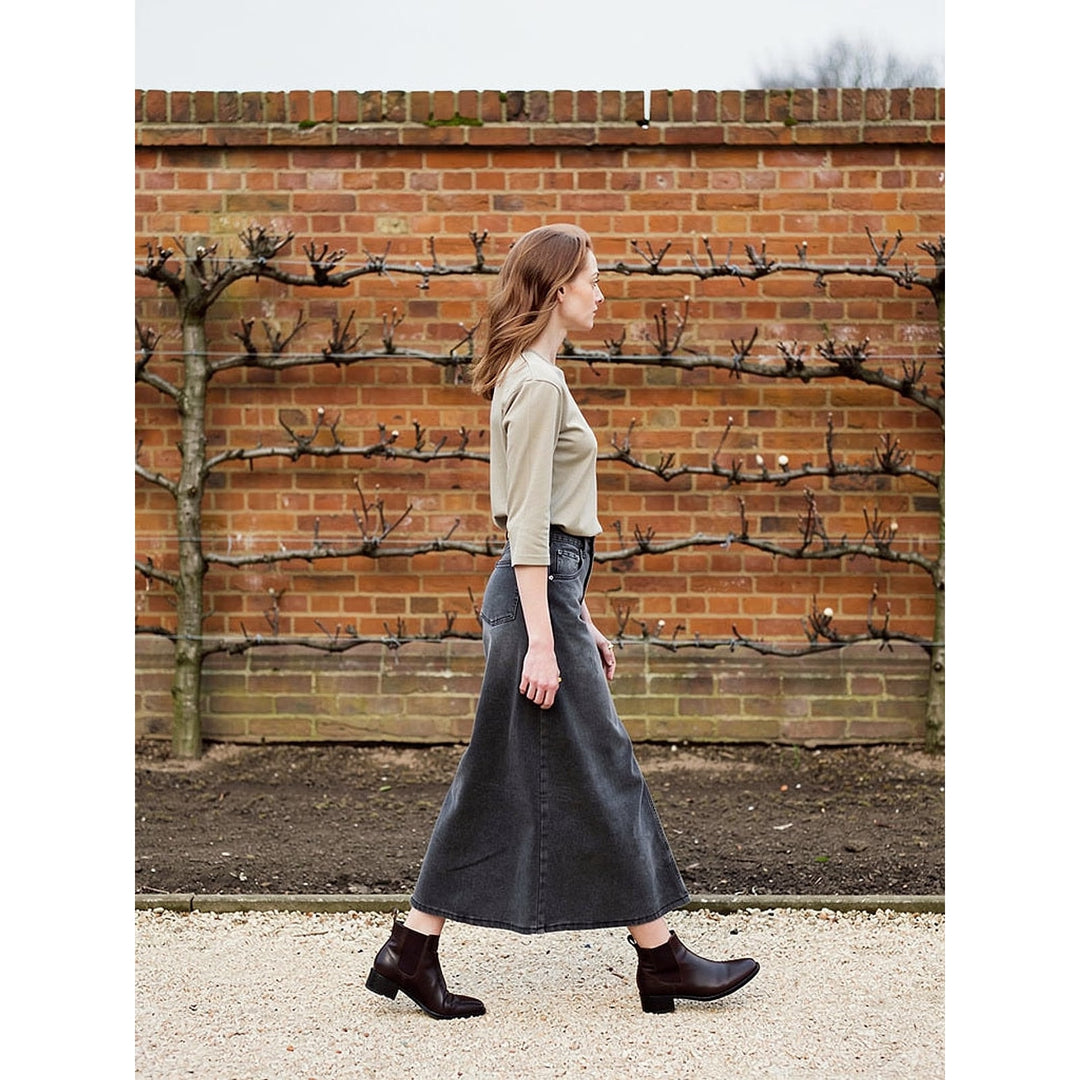 Women's Denim Maxi Skirt, side view