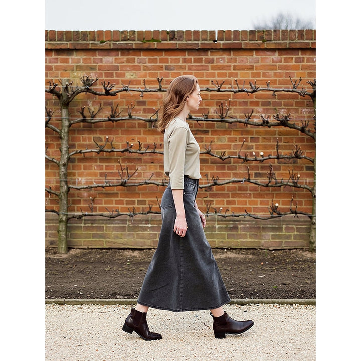 Women's Denim Maxi Skirt, side view