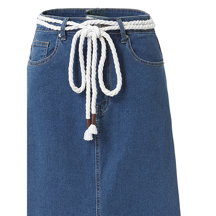 Women's Denim Maxi Skirt, detail view