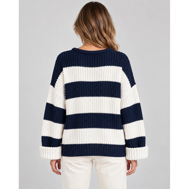 Women's Chunky Striped Sweater, back view