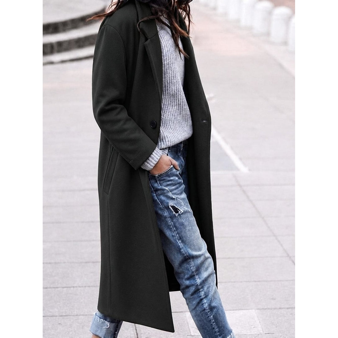 Women's Oversized Coat in Black, front view
