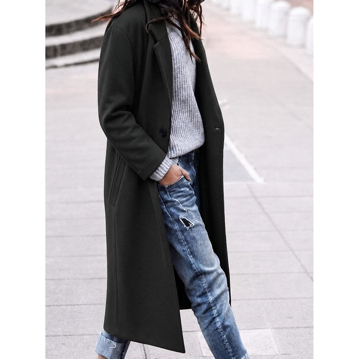 Women's Oversized Coat in Black, front view