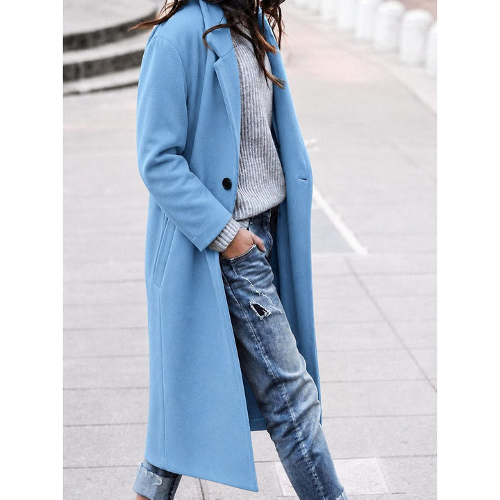 Women's Oversized Coat in Blue, front view