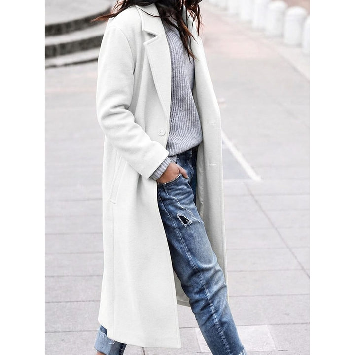 Women's Oversized Coat in White, front view