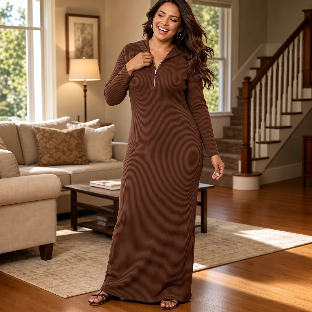 Women's Knit Maxi Dress, front view 2