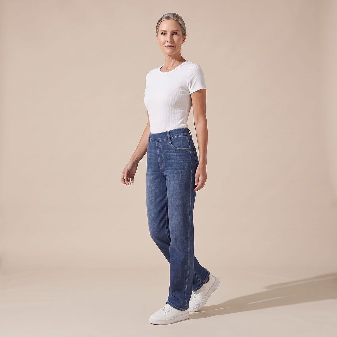 Women's Pull On Jeans, front view 2