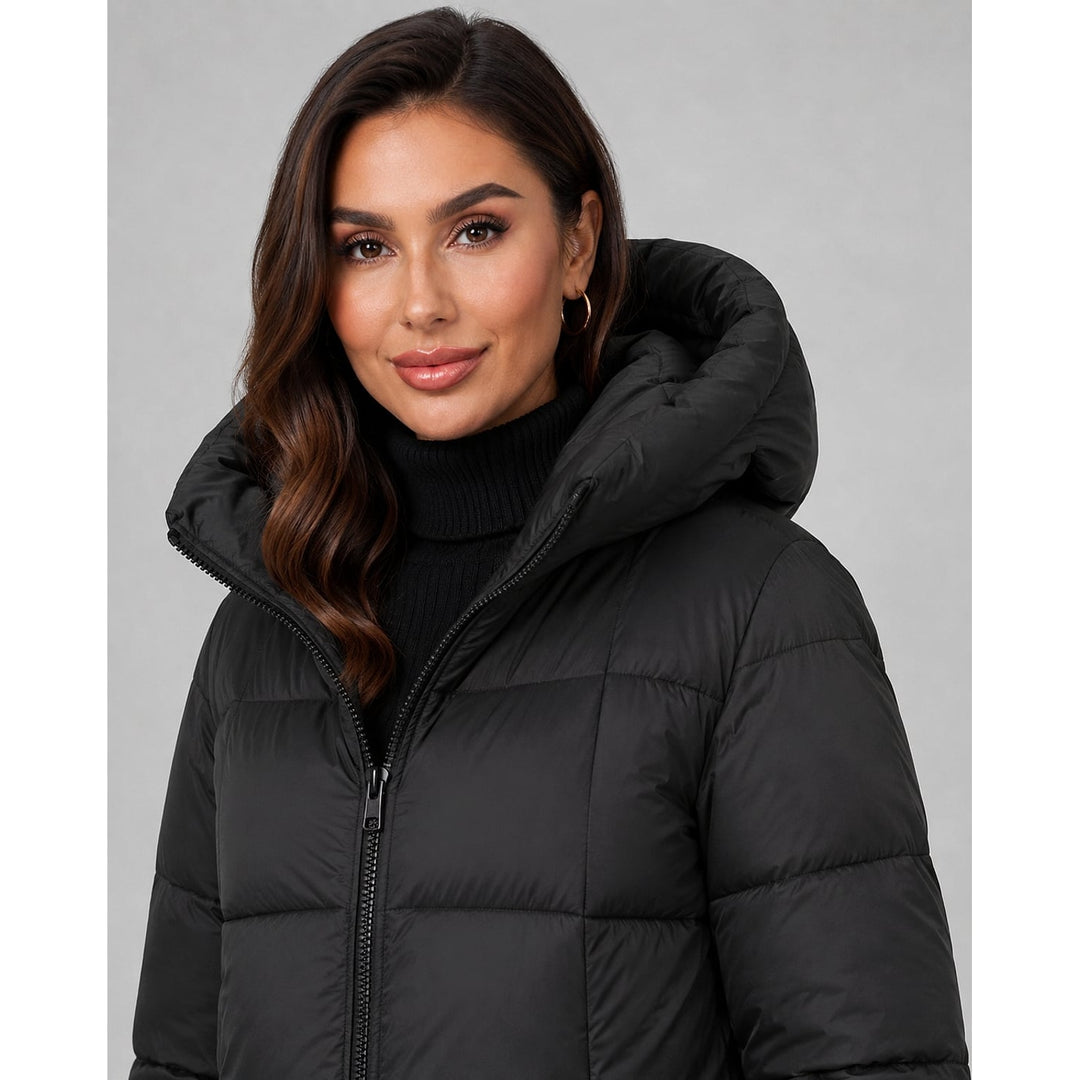 Women's Knee Length Puffer Coat, front view
