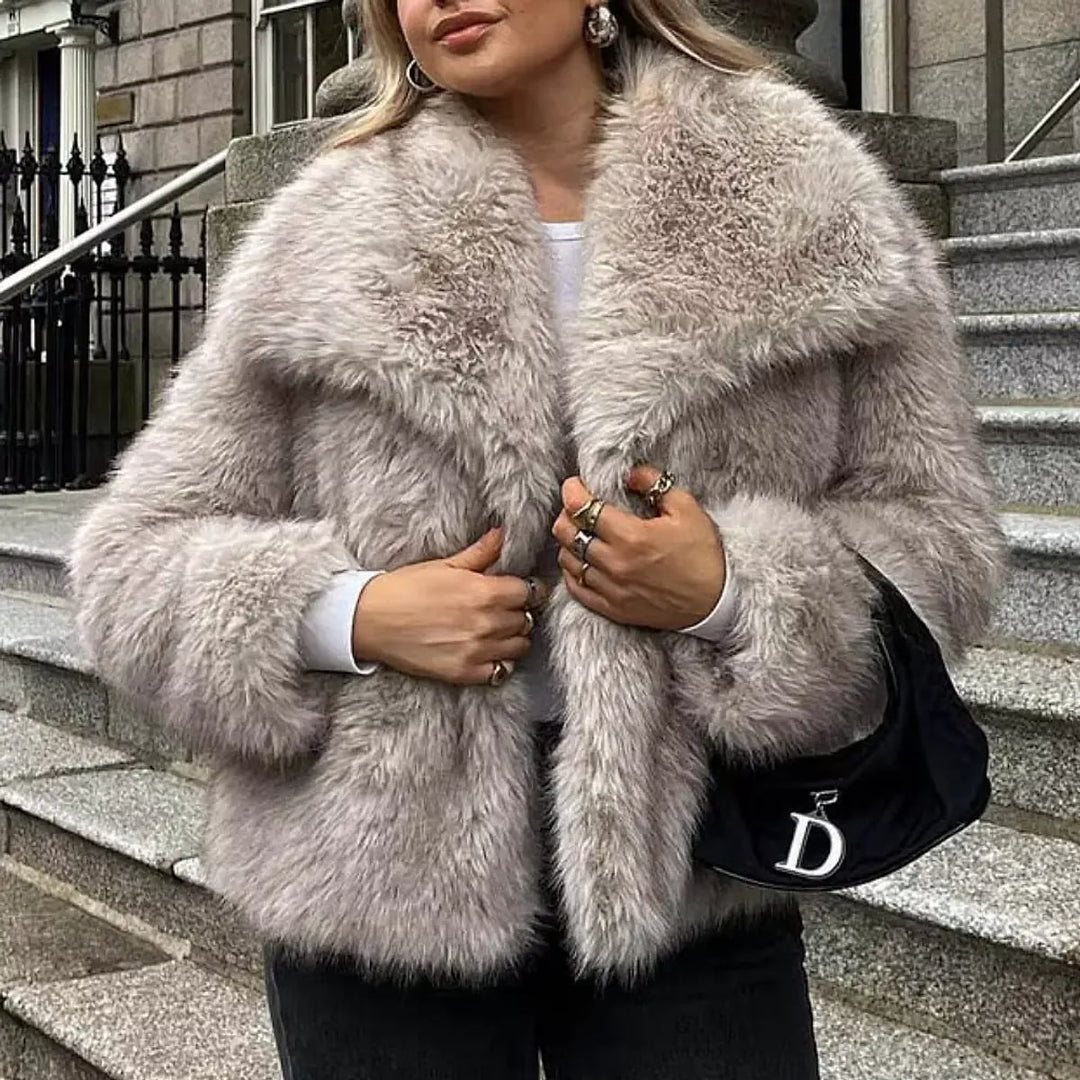 Women's Faux Fur Jacket, front view