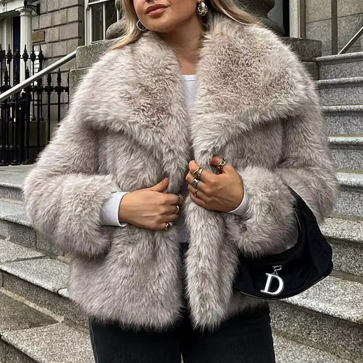 Women's Faux Fur Jacket, front view