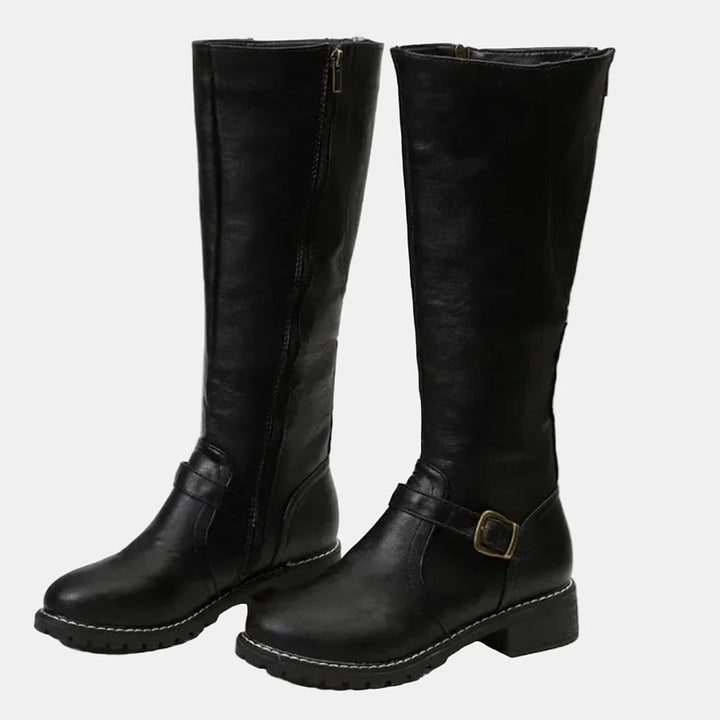 Women’s Knee High Boots in Black, front view