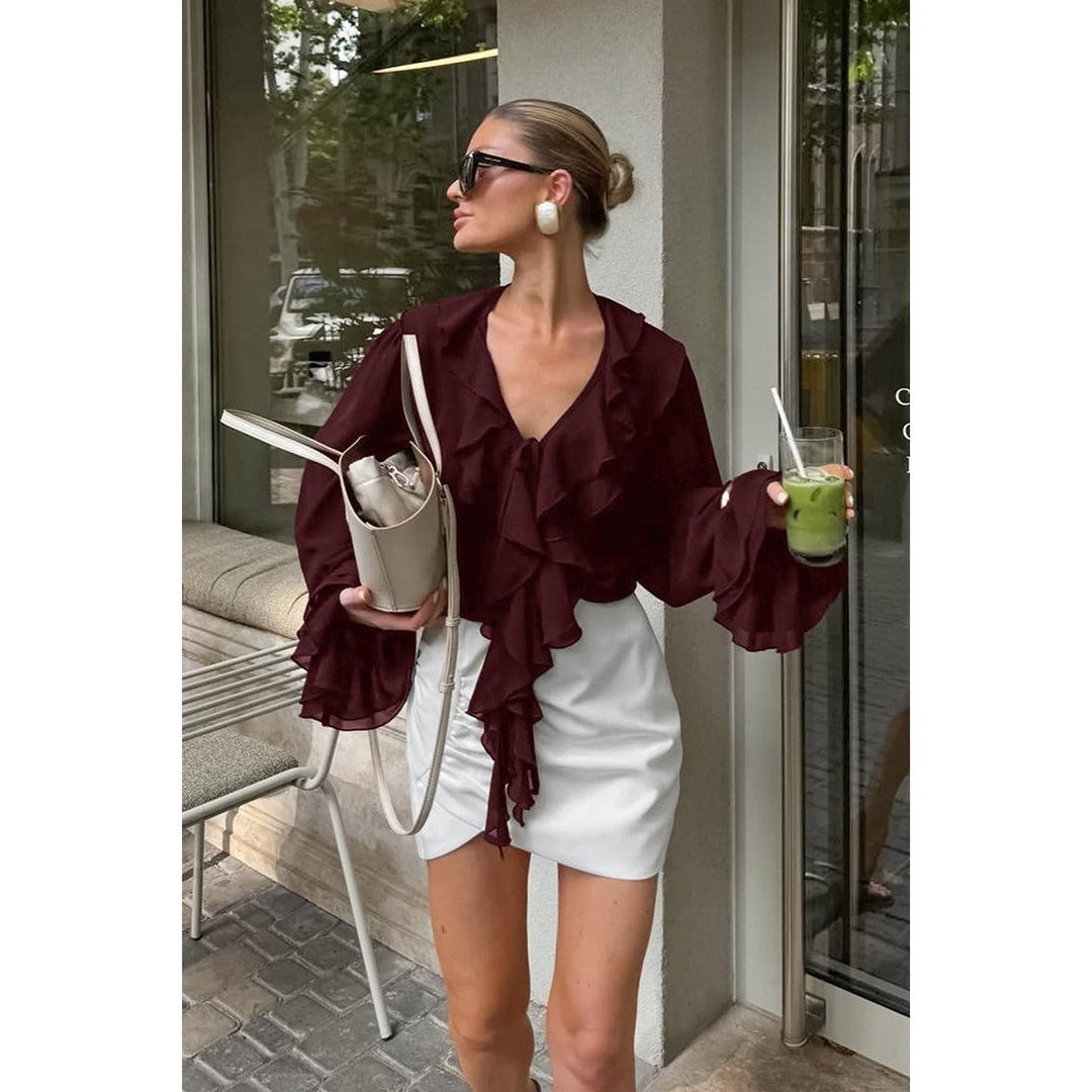Women’s Long Sleeve Blouse, front view 2