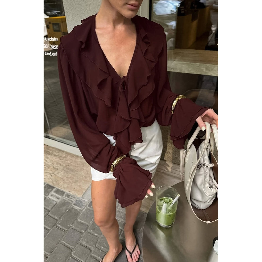 Women’s Long Sleeve Blouse, front view 3