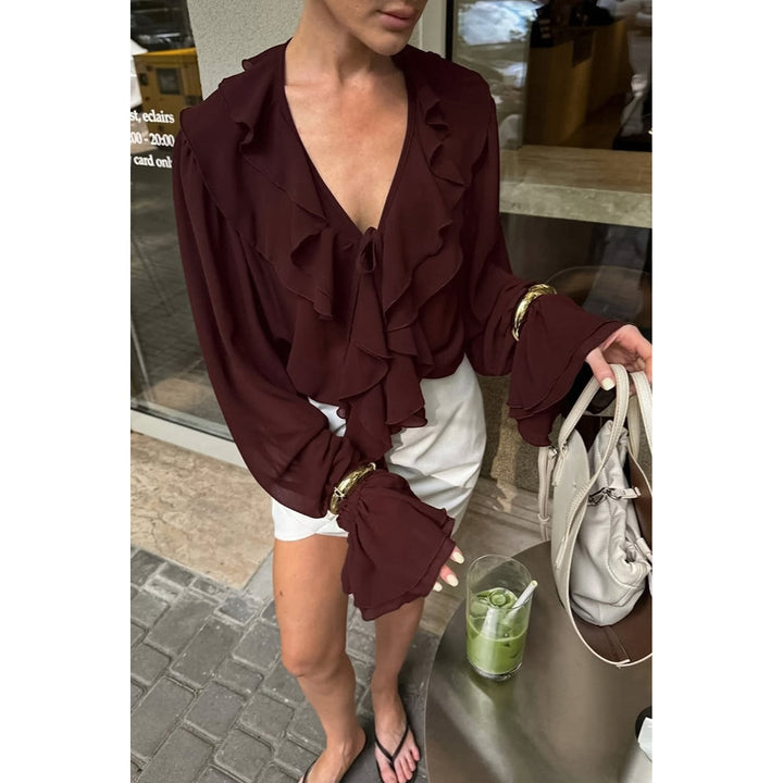 Women’s Long Sleeve Blouse, front view 3