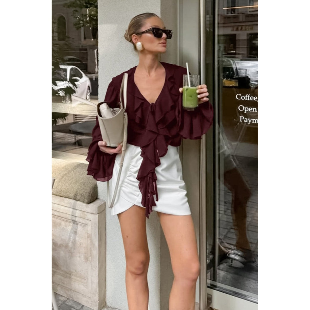 Women’s Long Sleeve Blouse, front view 4