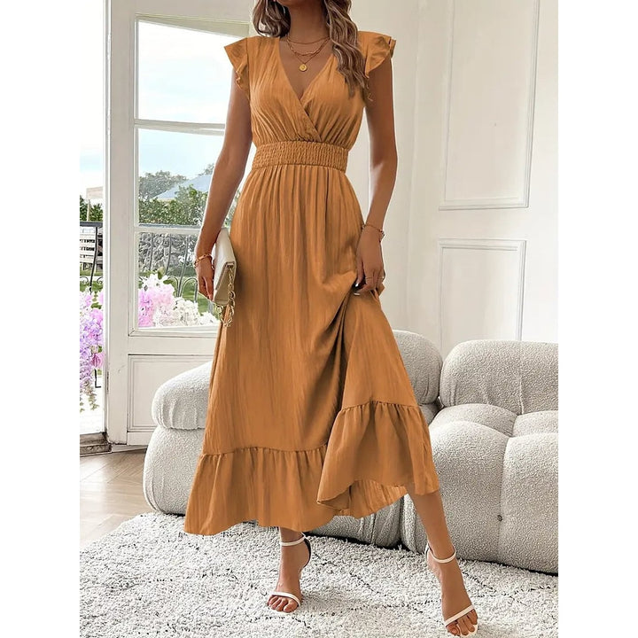 Women's Party Dress in Yellow, detail view