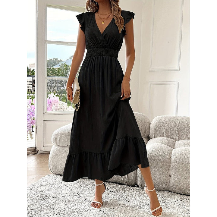 Women's Party Dress in Black, front view