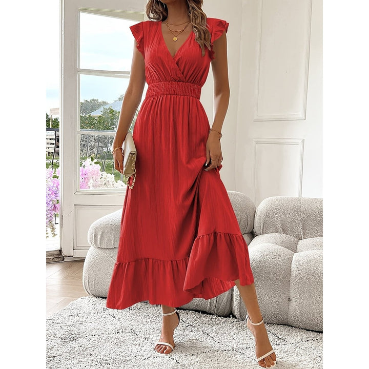 Women's Party Dress in Red, front view