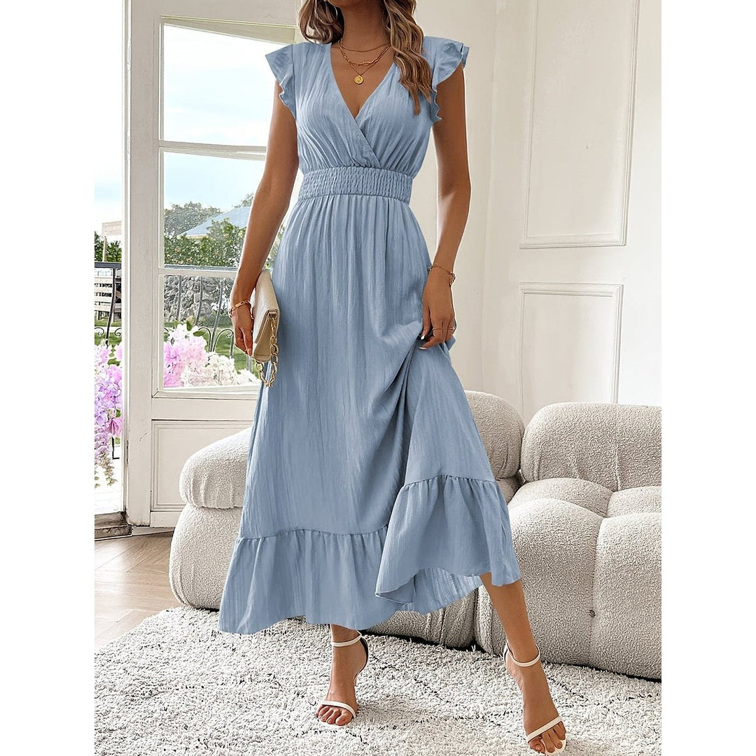 Women's Party Dress in Sky Blue, front view