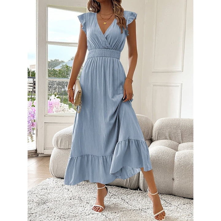 Women's Party Dress in Sky Blue, front view