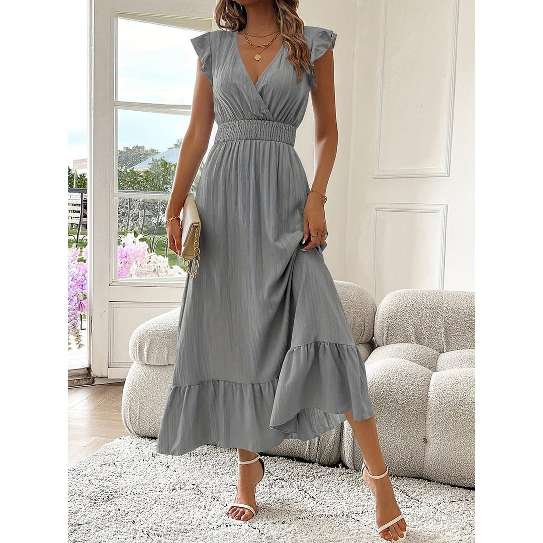Women's Party Dress in Gray, front view