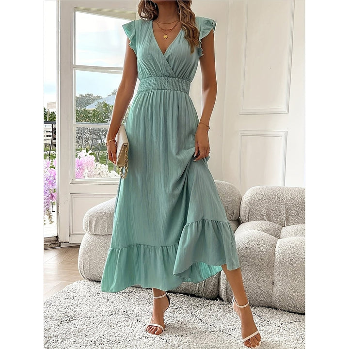 Women's Party Dress in Light Green, detail view