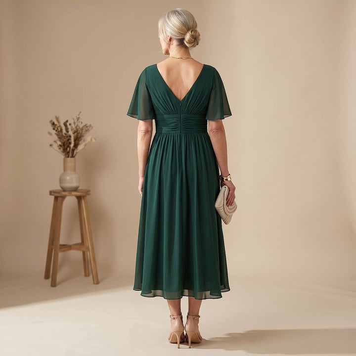 Women's Flutter Sleeve Midi Dress, detail view 3