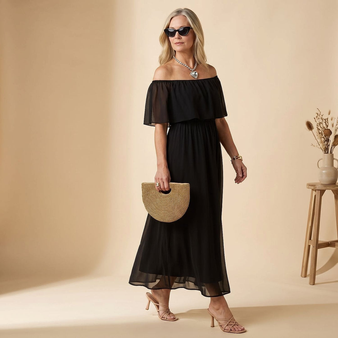 Women's Flutter Sleeve Midi Dress, front view