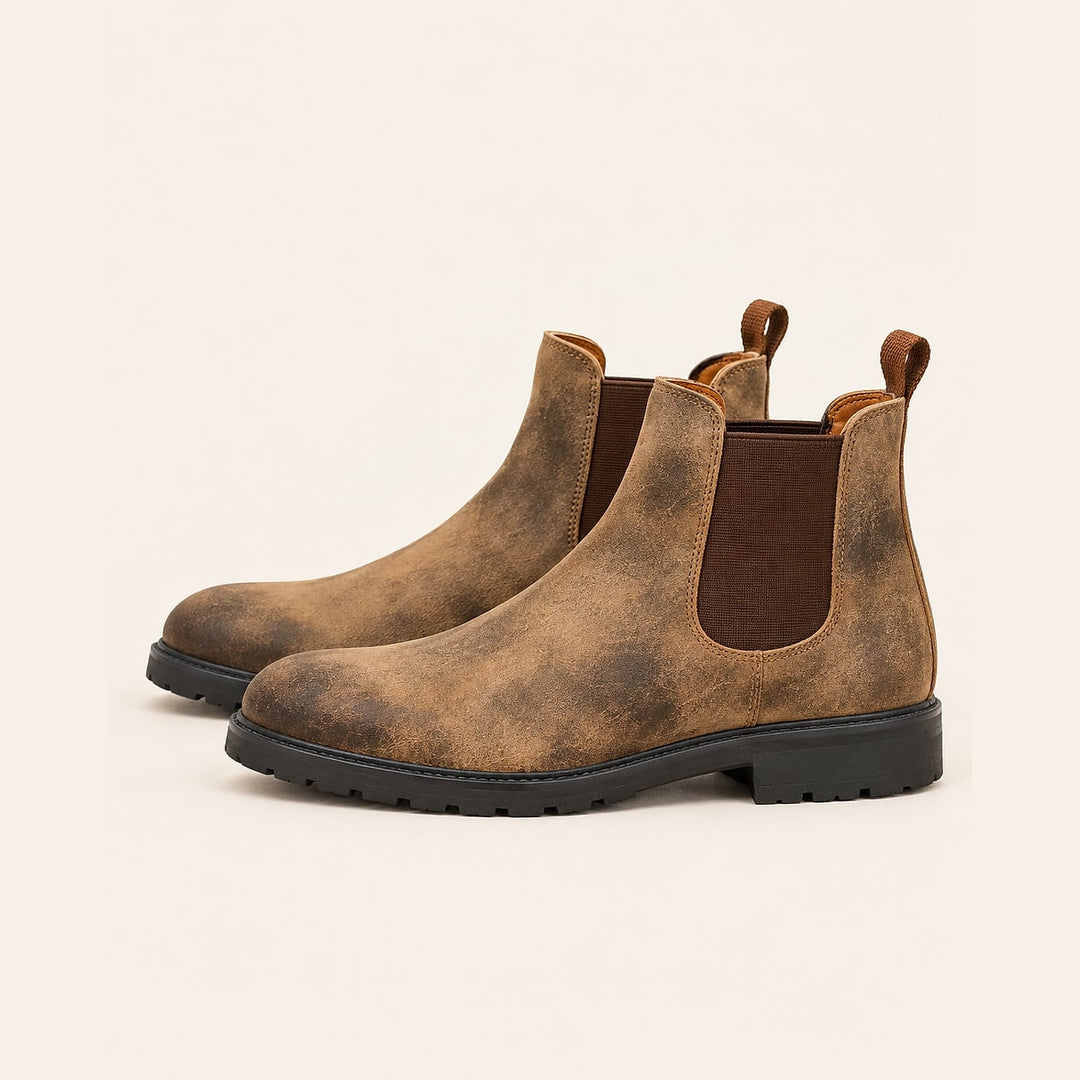 Men’s Waterproof Chelsea Boots in Brown, front view