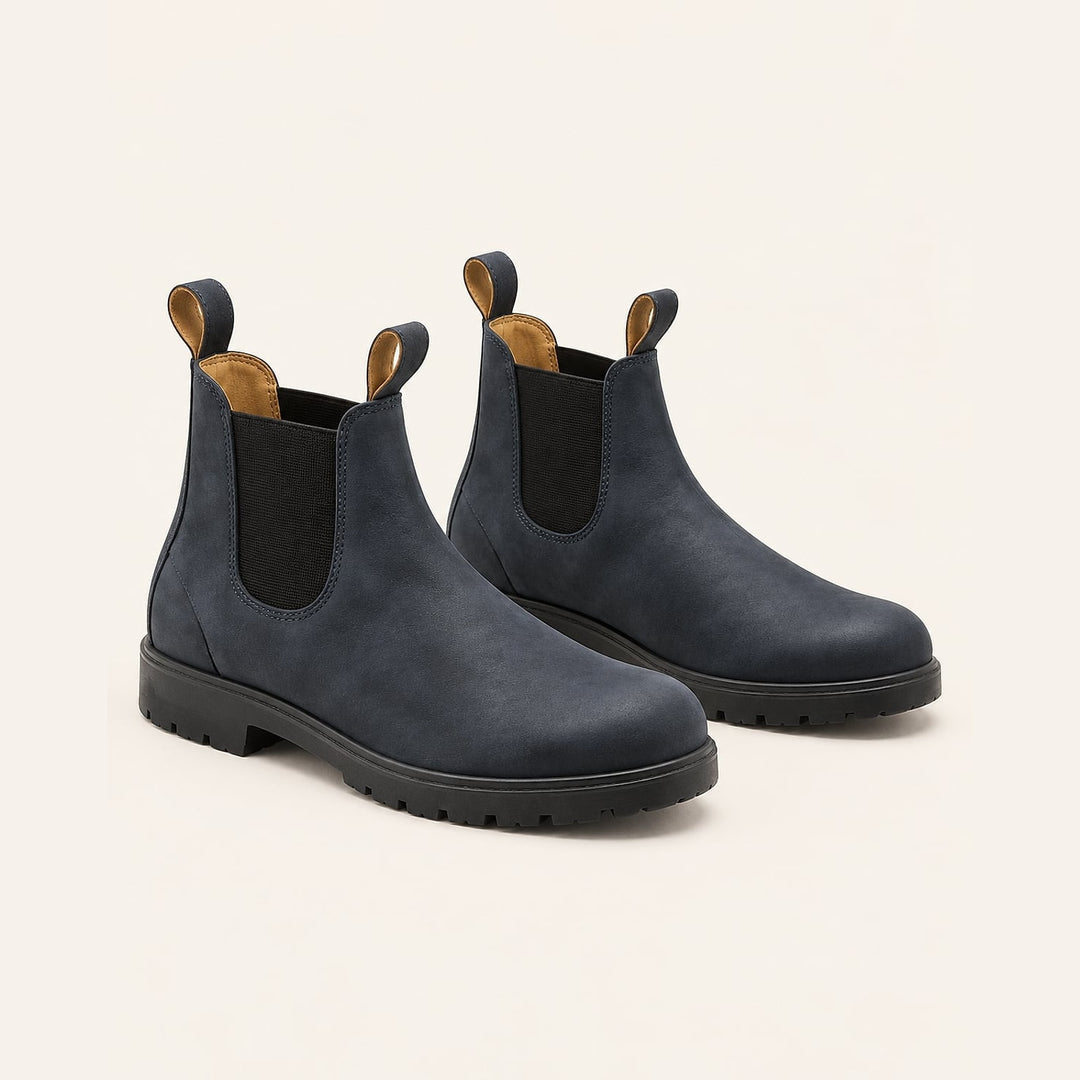 Men’s Waterproof Chelsea Boots in Navy, front view
