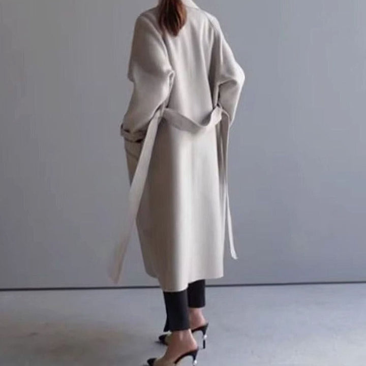 Women's Longline Lapel Coat, front view