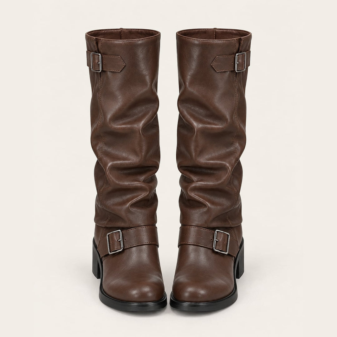 Women's Slouch Biker Boots, front view 2
