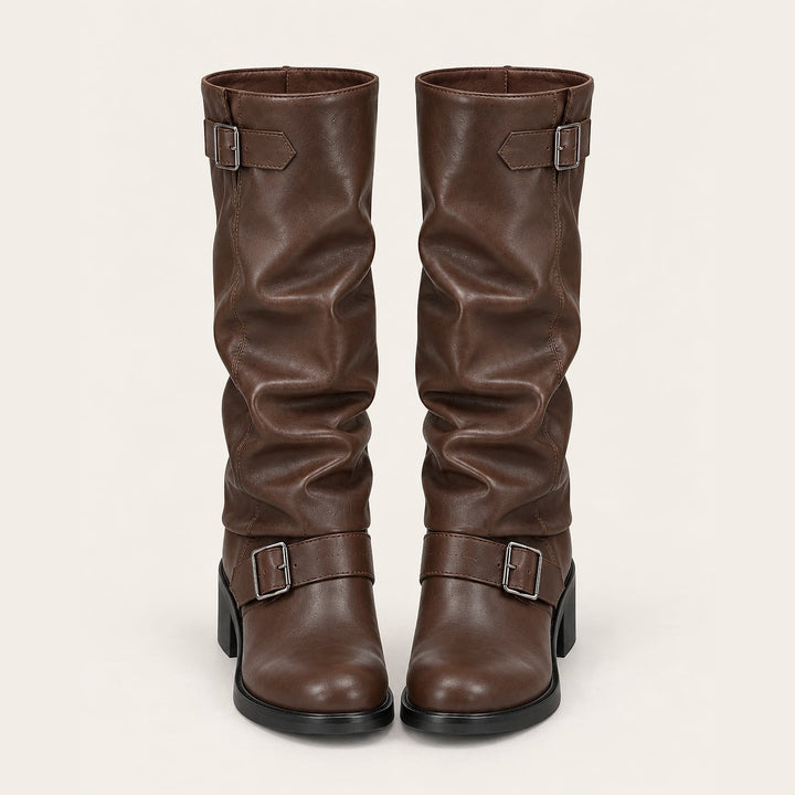 Women's Slouch Biker Boots, front view 2