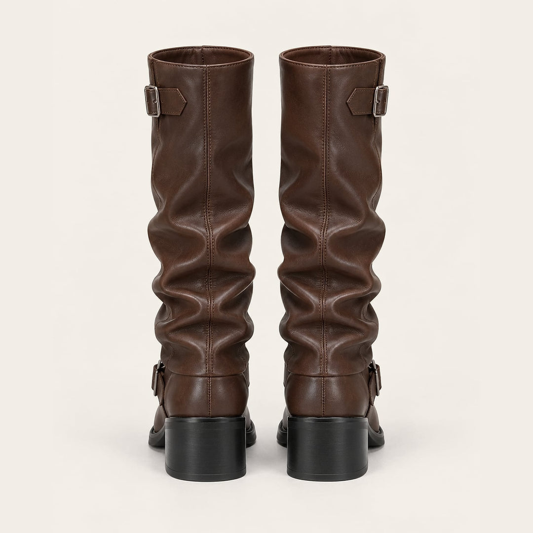 Women's Slouch Biker Boots, back view
