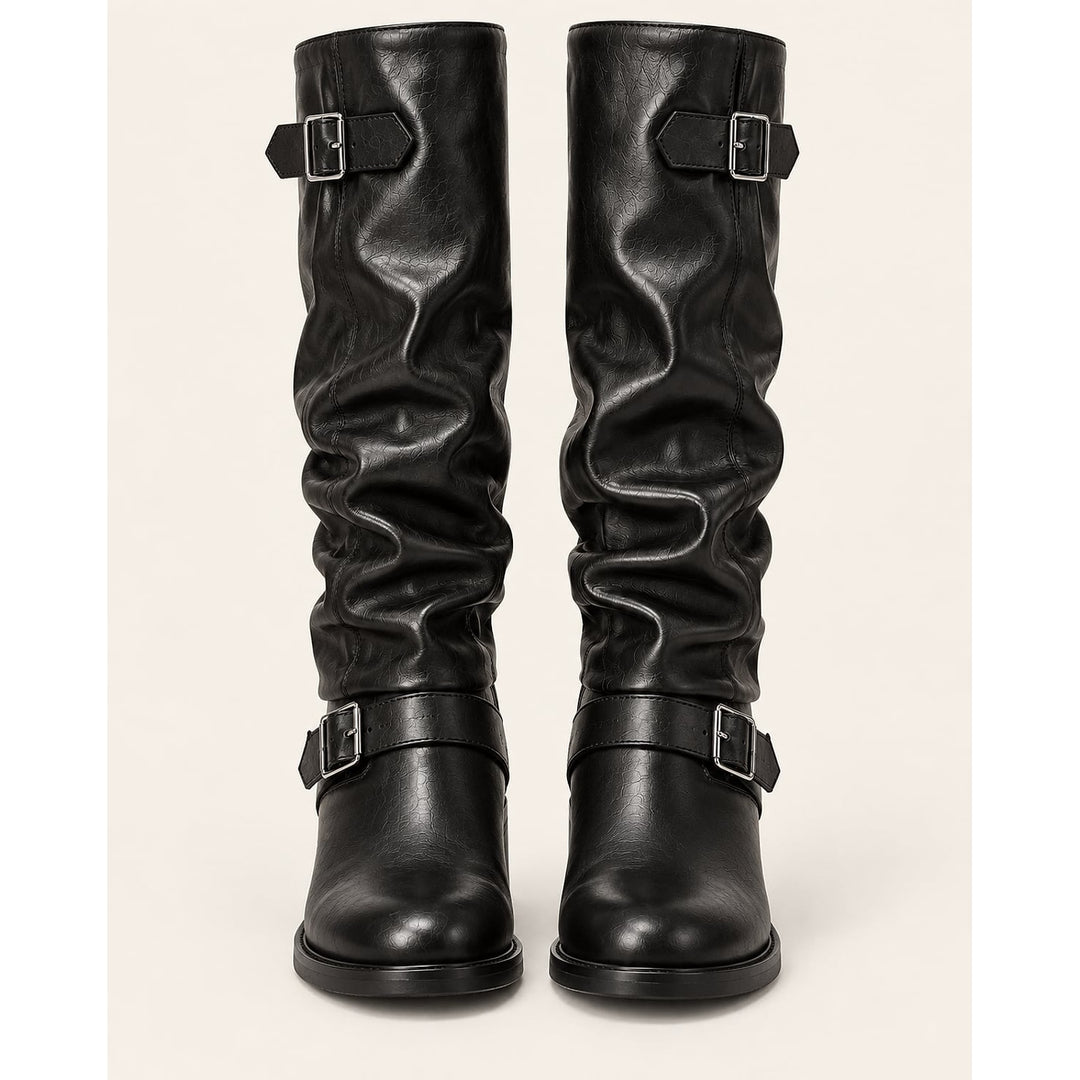 Women's Slouch Biker Boots, front view 3