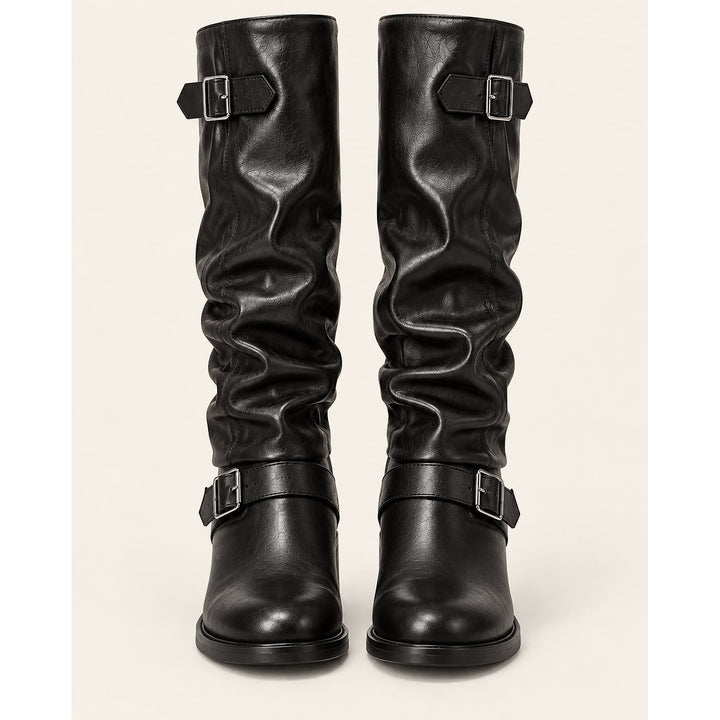 Women's Slouch Biker Boots, front view 3