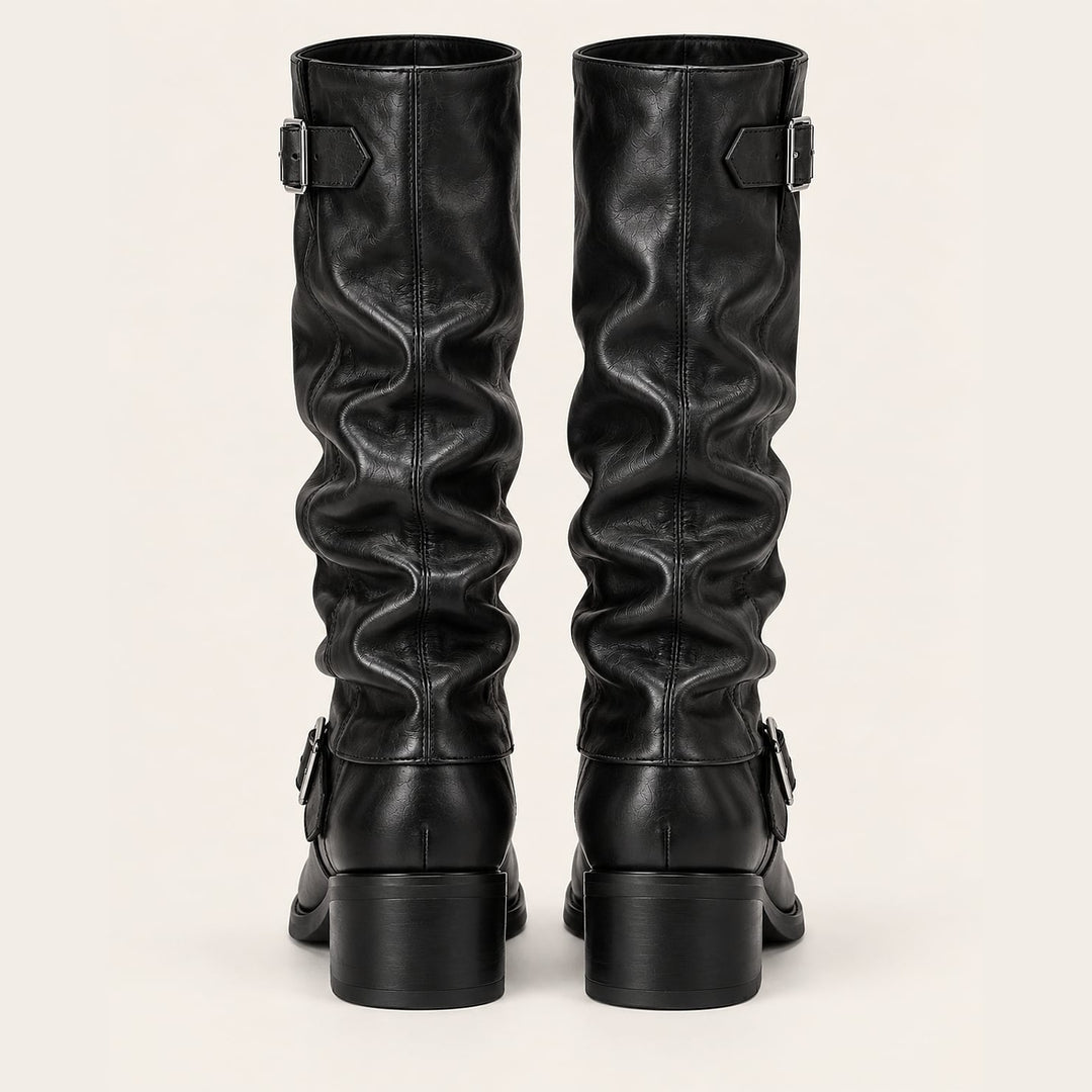 Women's Slouch Biker Boots, back view 2