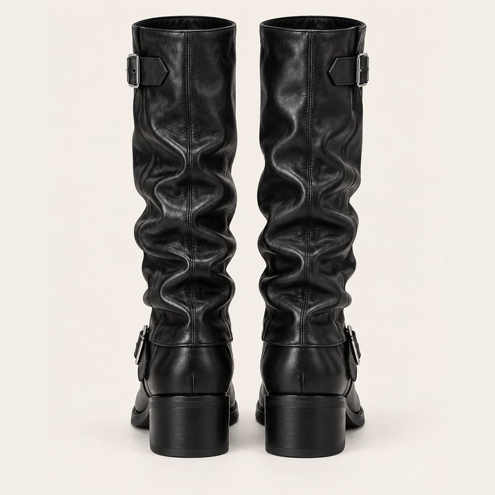 Women's Slouch Biker Boots, back view 2